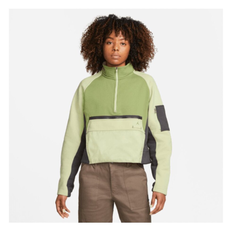 SMALL JORDAN JUMPMAN 23 FLEECE SWEATSHIRT PULLOVER--GREEN GREY